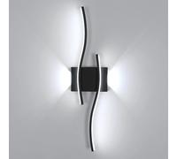 Goeco Applique da Parete Interno, 59 CM 20W 2250LM Lampada da Parete Lunga Moderna in Alluminio 6500K Luce Bianca Fredda, Lampada a Muro per Soggiorno Corridoio Camera da Letto Scala, Nero