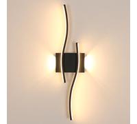 Goeco Applique da Parete Interno, 59 CM 20W 3000K Lampada da Parete Moderna in Acrilico Luce Calda per Soggiorno, Camera da Letto, Corridoio, Ristorante, Nero