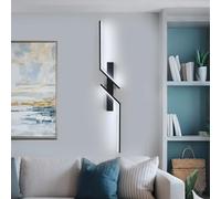 Goeco Applique da Parete Interno 81CM 24W 2700LM Lampada a Muro Moderno Lungo a 6500K Bianco Freddo, Applique LED Nero 2 Tubi Luminosi per Soggiorno Camera da Letto Scala Corridoio