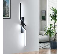 Goeco Applique da Parete Interno 81CM 24W 6500K 2 Tubi Lungo Nero