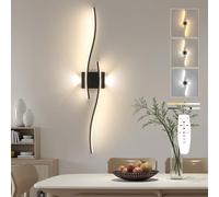 Goeco Applique da Parete Interno Dimmerabile 89CM 29W 3250LM Nero | 3000K-6500K Lampada da Parete LED con Telecomando Illuminazione Lunga con Funzione Memoria per Soggiorno Camera da Letto