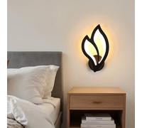 Goeco Applique da Parete Interno LED, 13W 1500LM 3000K Fiore, Nero