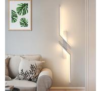 Goeco Applique da Parete Interno LED, 81 CM 24W LED Lampada da Parete Lungo in Acrilico a Luce Calda 3000K Illuminazione Interni per Soggiorno Camera da Letto Scala Corridoio, Bianco