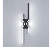 Goeco Applique da Parete Interno LED, Lampada da Corridoio Interna da 25W, Lampada da Parete Nero da 60cm per Camera, Corridoio, Soggiorno, Scale