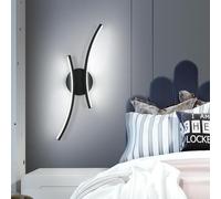 Goeco Applique da Parete LED 20W 44CM 6500K Luce Fredda Lampada da Parete Curva in Acrilico per Camera da Letto, Soggiorno, Corridoio, Nero