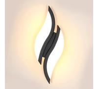 Goeco Applique LED da Parete Interno 12W 1350LM 3000K 30CM, Nero