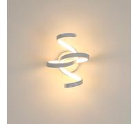 Goeco Applique LED da Parete Interno, 20W Creative Design a Spirale Lampada da Parete Moderno, Lampada a Muro Bianco per Soggiorno Camera da Letto Scale Corridoio, 3000K Luce Bianca Calda