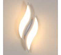 Goeco Applique LED da Parete Interno Size A Bianco-foglia-luce Calda 3000k