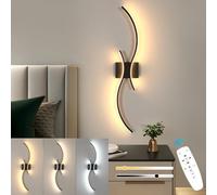 Goeco Applique LED da Parete LED con Telecomando, 32W 80CM, Nero
