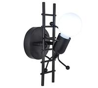 Goeco Humanoid Applique da Parete Interno, Lampada da Parete Interno Moderna, Illuminazione Interna Semplice per Soggiorno Corridoio Camera da Letto, 220V, E27 Lampadina non Inclusa (nero)