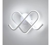 Goeco Lampada da Parete Interno LED, 21W Cuore Applique da Parete Moderna, 6500K Bianca Fredda, Lampada a Muro Bianca per Soggiorno, Corridoio,Camera da Letto