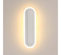 Goeco Lampada da Parete LED Interno, 17W Lampada da parete Moderna Ovale, Applique in Acrilico Bianco LED per Corridoio, Camera da Letto, Soggiorno, 3000K Bianco Caldo