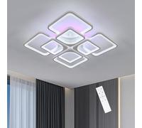Goeco Lampada da Soffitto con Intensità Variabile,133W Quadrata Plafoniera LED Soffitto Dimmerabile con Telecomando, Plafoniera Moderna in Acrilico per Soggiorno e Camera da Letto, Soggiorno, Cucina