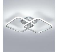 Goeco Lampada da Soffitto LED Moderna, 42W 4700LM Plafoniera LED Soffitto 6500K Luce Bianca, Lampadario Quadrato Argento per Camera da Letto Soggiorno Cucina Corridoio