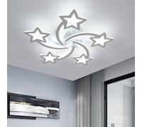Goeco Lampada da soffitto moderna a LED, lampada da soggiorno da 60 W, lampada da soffitto per soggiorno, camera da letto, camera dei bambini, luce bianca fredda da 6500 K, argento