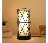 Goeco Lampada da Tavolo Comodino Vintage Stile, Lampada da Scrivania in Ferro per Feste Regalo Giardino Interno Camera da Letto, con Spina e Interruttore, Lampadina E27 Non Inclusa