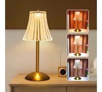 Goeco Lampada da Tavolo LED con Funzione Touch, 5W 30 CM Lampade da Comodino Retrò Acrilico, 3000K/4500K/6500K, Lampada da Notte Oro per Camera da Letto Soggiorno