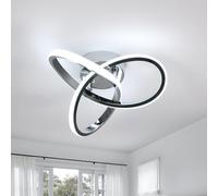 Goeco Moderna 22W 2200LM Lampada da Soffitto LED, Argenteo Plafoniera a Forma di Fiore per Cucina Camera da Letto Bagno, 6500K Bianco freddo