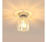 Goeco Plafoniera Industriale Vintage, Portalampada E27 Lampada da Soffitto con Paralume a Forma di Gabbia, Max.40W Lampadario Moderno per Ingresso Corridoio Camera da Letto Soggiorno