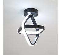 Goeco Plafoniera LED Soffitto 22W, Lampada da Soffitto LED Nero Moderno, Plafoniere per Cucina, Balcone, Luce Bianca Fredda 6500K