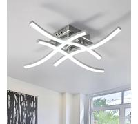 Goeco Plafoniera LED Soffitto 24W 2300LM 4 Tubo Curvo 6500K, Argento