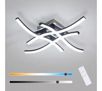 Goeco Plafoniera LED Soffitto 28W Dimmerabile con Telecomando 3000-6500K, Funzione di Memoria Lampadario da Soffitto con 4 Schede LED per Soggiorno, Camera da Letto, Sala da Pranzo, Noir 46 cm