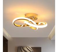 Goeco Plafoniera LED Soffitto a Spirale 22W 2500LM 3000K, Dorato