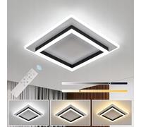 Goeco Plafoniera LED Soffitto Dimmerabile 41W 40CM Lampada da Soffitto Quadrata Con Telecomando 3000K-6500K Plafoniera LED Moderno in Acrilico per Camera da Letto Soggiorno Cucina, Bianco
