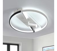Goeco Plafoniera LED Soffitto Dimmerabile, 42W Lampada da Soffitto Rotonda con Telecomando, Funzione di Memoria, Lampadario Moderna per Soggiorno, Camera da Letto, Sala da Pranzo, Bianco e Nero