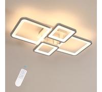 Goeco Plafoniera LED Soffitto Dimmerabile, 54W Lampada da Soffitto Argent, 3000K-6500K, Plafoniera Alluminio per Camera da Letto, Soggiorno, Sala da Pranzo, Balcone, Studio, Rettangolare