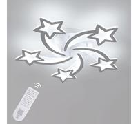 Goeco Plafoniera LED Soffitto Dimmerabile, Moderna Lampada da Soffitto con Telecomando/APP, 50W 6200LM Bianco Plafoniera per Cameretta Bambini, Soggiorno, 3000K-6500K, Dia 65cm