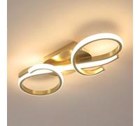 Goeco Plafoniera LED Soffitto Moderna, 36W Lampada da Soffitto Dorata in Alluminio, Lampadario LED Soffitto per Chambre Cucina Bagno Corridoio