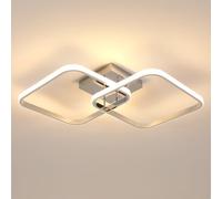 Goeco Plafoniera LED Soffitto Moderna 42W 4725LM, Cromo Quadrato Plafoniera LED, Lampada da Soffitto per Camera da Letto Sala Cucina Corridoio, Luce Bianca Calda 3000K