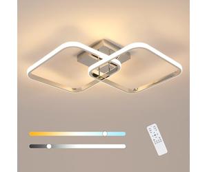 Goeco Plafoniera LED Soffitto Moderna, 42W Lampada da Soffitto Dimmerabilecon Telecomando, Lampada da Soffitto Moderno Quadrata per Cameretta, Cucina, Soggiorno
