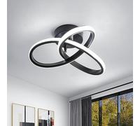 Goeco Plafoniera LED Soffitto Moderne Spirale 22W 2500LM 6500K Nero
