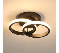 Goeco Plafoniera LED Soffitto Moderno Rotondo 22W 3000K 25cm, Nero