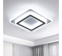 Goeco Plafoniera LED Soffitto Quadrata 44W 3000K 30CM, Bianco+Oro