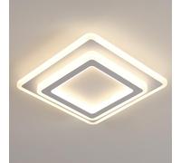 Goeco Plafoniera LED Soffitto Quadrata 44W Lampada da Soffitto Paralume in Acrilico 4500K Luce Neutra, Lampadario Moderna in Metallo per Camera da Letto Soggiorno Cucina, Bianco