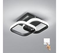 Goeco Plafoniera LED Soffitto Quadrato 22W 3000K/4500K/6500K, Nero