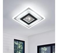 Goeco Plafoniere LED Quadrato Soffitto, 22W Lampada da Soffitto con Motivo Cervo, Luce Bianca Fredda 6500K Lampadario LED per Soggiorno, Camera da Letto, Cucina, Corridoio