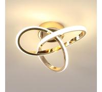 Goeco Plafoniere LED Soffitto Oro, 22W 2500LM Lampada da Soffitto Moderno Forma di Fiore, Lampadario LED Soffitto per Corridoio Camera da Letto Soggiorno, Luce Neutra 4500k