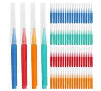 GOEDCH 100 spazzolini interdentali: 4 colori Spazzole interdentali per spazi interdentali e gengive, Spazzole dentali con manico antiscivolo, Spazzole interdentali interdentali, filo interdentale