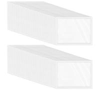 GOEDCH 150 supporti autoadesivi per biglietti da visita, 6 x 10 cm, trasparenti, porta etichette organizer, impermeabili, autoadesivi, per casa, ufficio, scuola (25 µm)