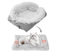 GOEDCH 2-in-1 Letto per Gatti: Coperta per Animali Domestici in Morbido e Soffice Peluche, Divano per Gatti, Coperta Auto-riscaldante Lavabile, Morbido Cuscino per Gatti e Piccoli Cani (61x51cm)