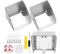 GOEDCH 2 pezzi Presa da Esterno Impermeabile: Parapioggia in Acciaio Inox e Prese di Sicurezza, Copertura Della Presa Elettrica Interruttore cover Protettiva con Viti Vite ad Espansione, Cacciavite
