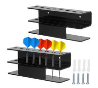 GOEDCH 2 supporti per freccette per montaggio a parete: supporto per freccette con 16 scatti per freccette, accessori per bersaglio in acciaio, supporto per freccette, per allenamento in palestra