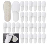 GOEDCH 20 paia di pantofole antiscivolo usa e getta con dita chiuse: soffici da 5 mm, colore bianco, design antiscivolo, unisex, per hotel, spa e casa (taglia 44)