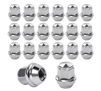 GOEDCH 20 pezzi cromati estremità chiuse M12 x 1,5 Lug Nuts: M12 x 1,5 dadi cromati monopezzo in stile originale, tappi chiusi conici compatibili con la maggior parte dei modelli Ford