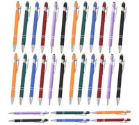 GOEDCH 30 penne a sfera in metallo: penna a sfera colorata premium 6 colori con touchpen, penna a sfera riutilizzabile per ufficio, scuola, studio, famiglia, colleghi famiglie
