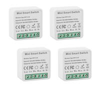 GOEDCH 4 moduli di interruttore della luce intelligente: interruttore WiFi, mini interruttore fai da te, controllo touch WiFi con compatibilità Tuya/App, supporto neutro e design compatto per casa e